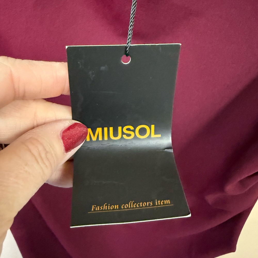 Miusol Elegant Burgundy Sleeveless Dress size XL NWT - Picture 4 of 4